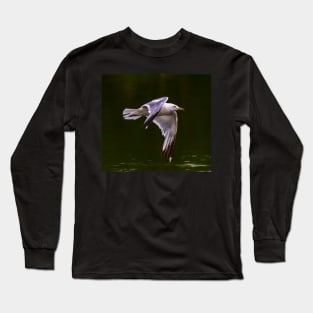 A Gull Flying Over a Lake Long Sleeve T-Shirt